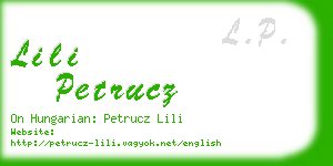 lili petrucz business card